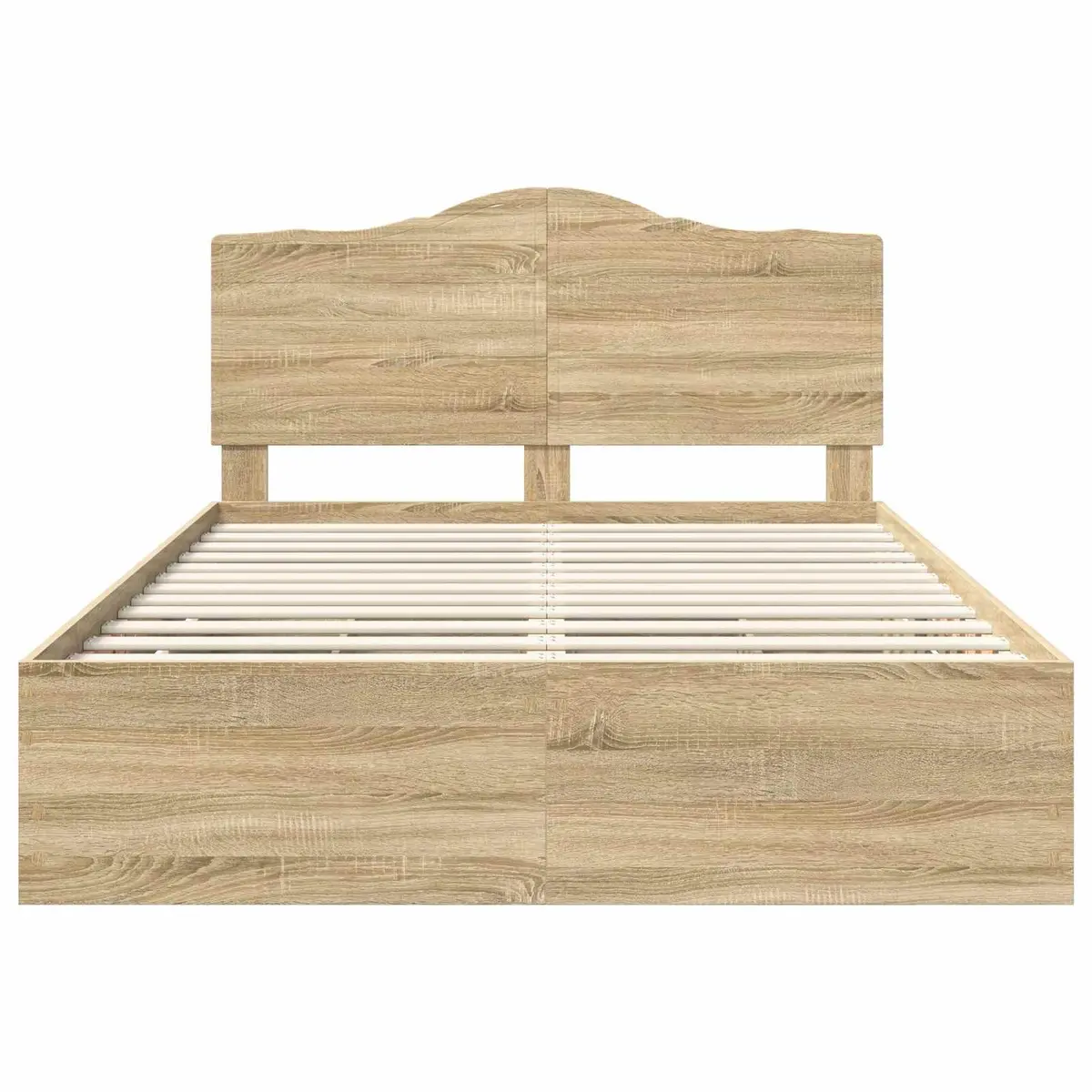 Bed Frame with Storage Drawer Modern Design Engineered Wood 150 x 200 cm Brown