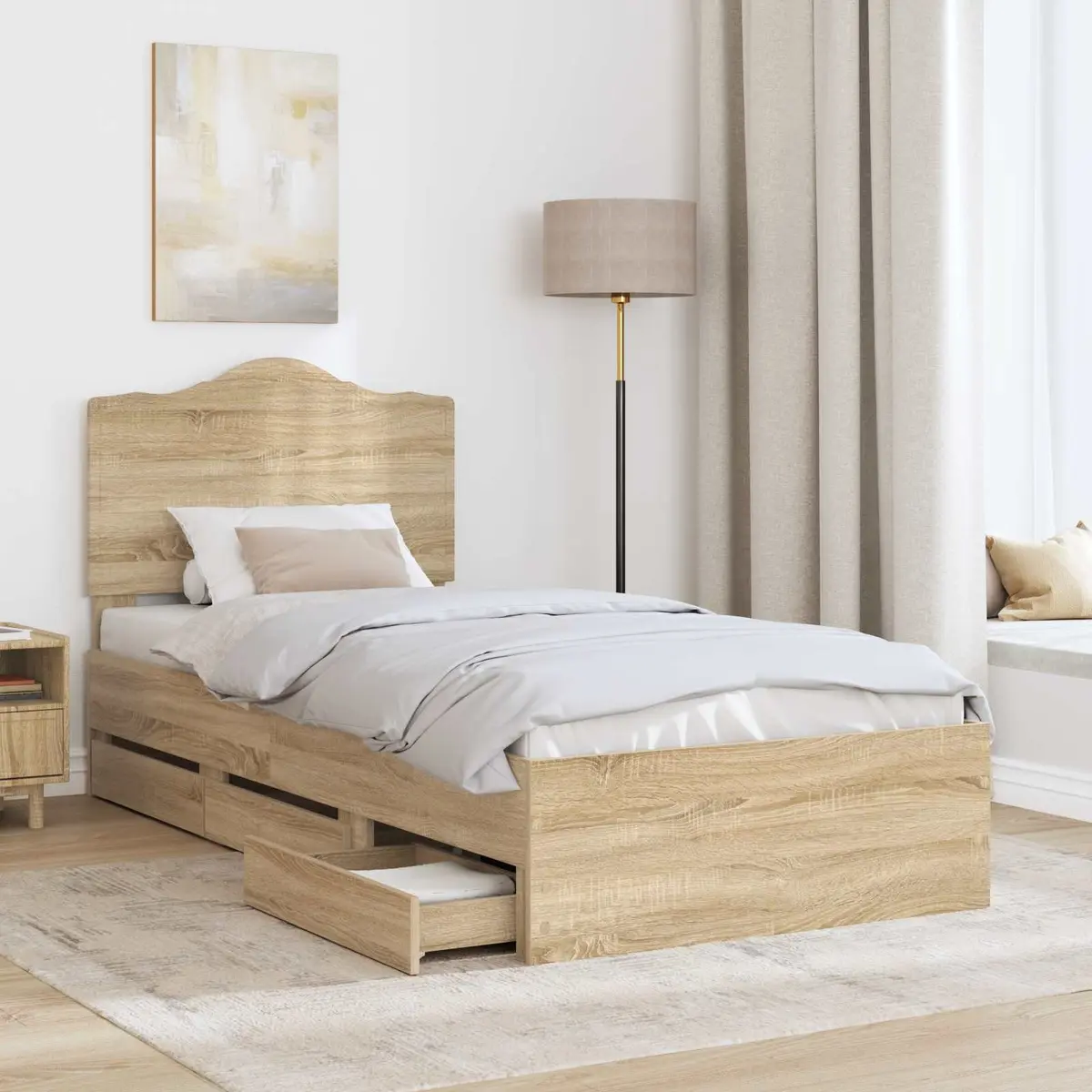 Bed Frame with Storage 90 x 190 cm