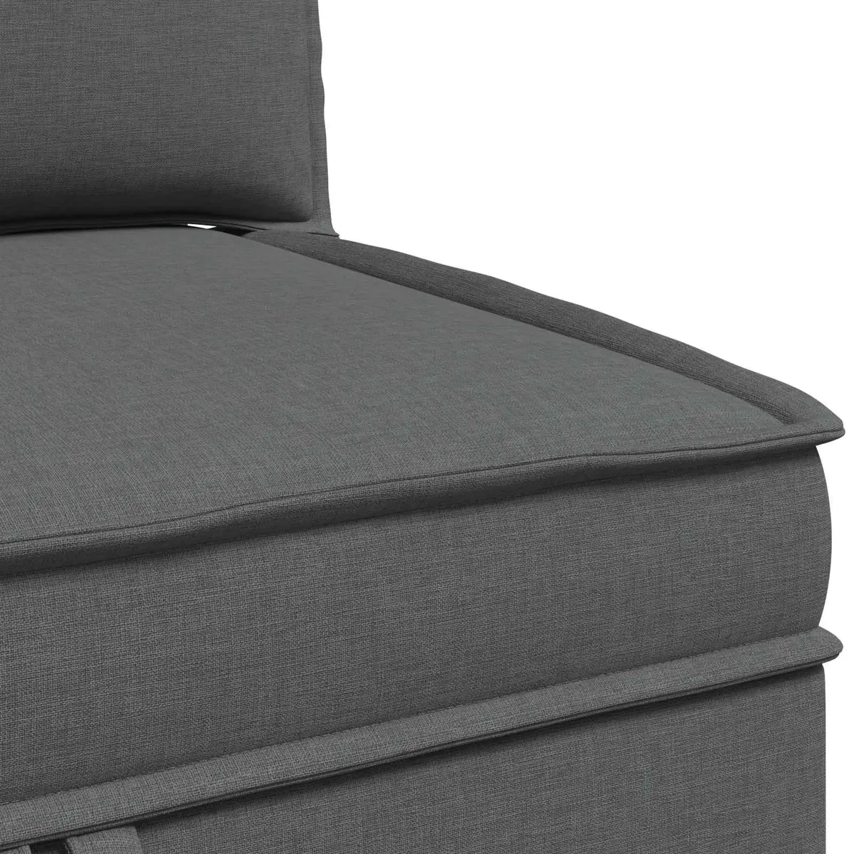 Modular Sofa Set Storage 3-Piece Grey Fabric Living Room Couch