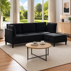 Practical and Comfortable 4-Piece Velvet Sofa Set