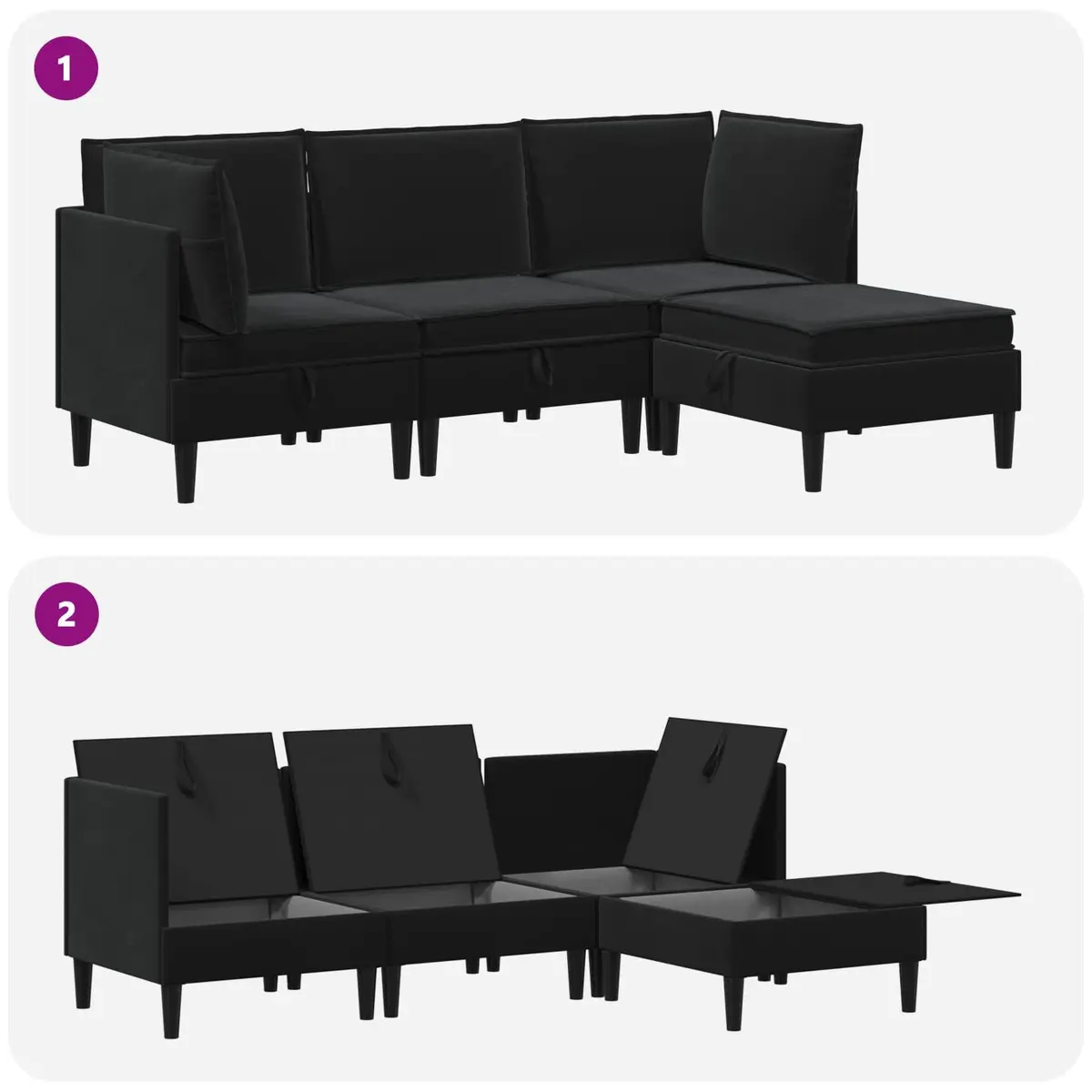 4-Piece Velvet Sofa Set