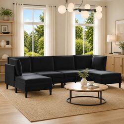 Reliable Black Velvet Living Room Furniture Set for You