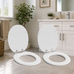 Reliable White MDF Soft-Close Toilet Seats, Pack of 2