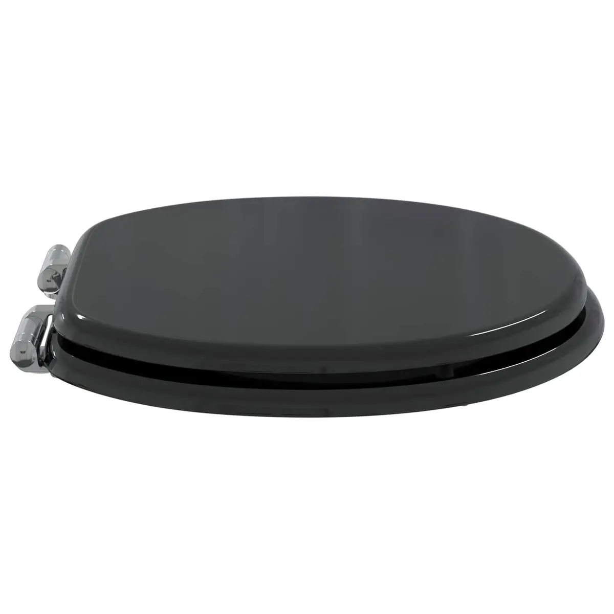 Toilet Seat Soft Close Black MDF 44x38cm