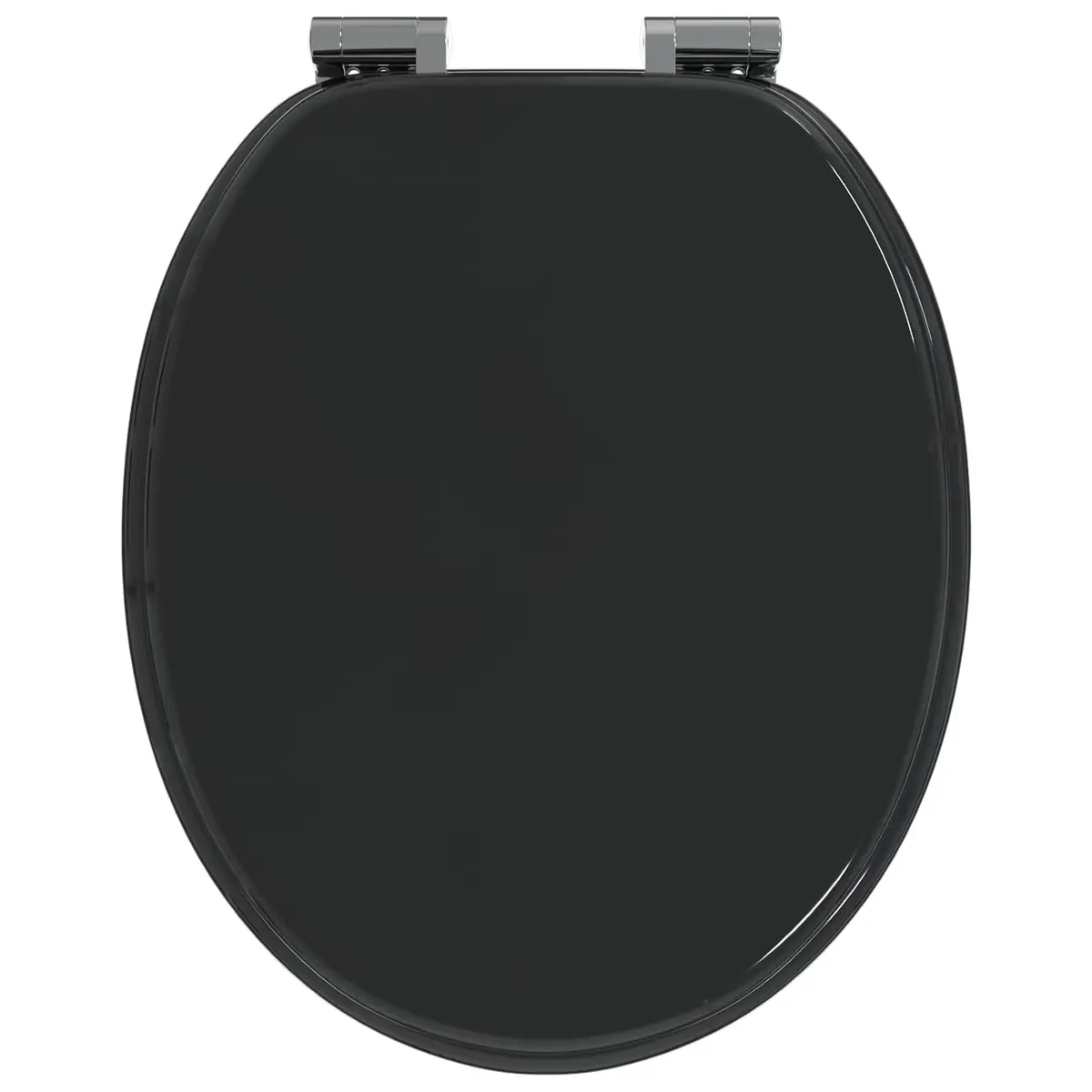 Toilet Seat Soft Close Black MDF 44x38cm