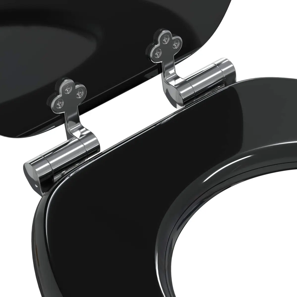 Toilet Seat Soft Close Black MDF 44x38cm