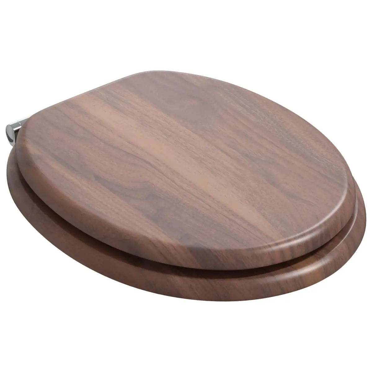 Soft-Close Toilet Seat Brown 44x38cm MDF Quiet Close 2 Pack