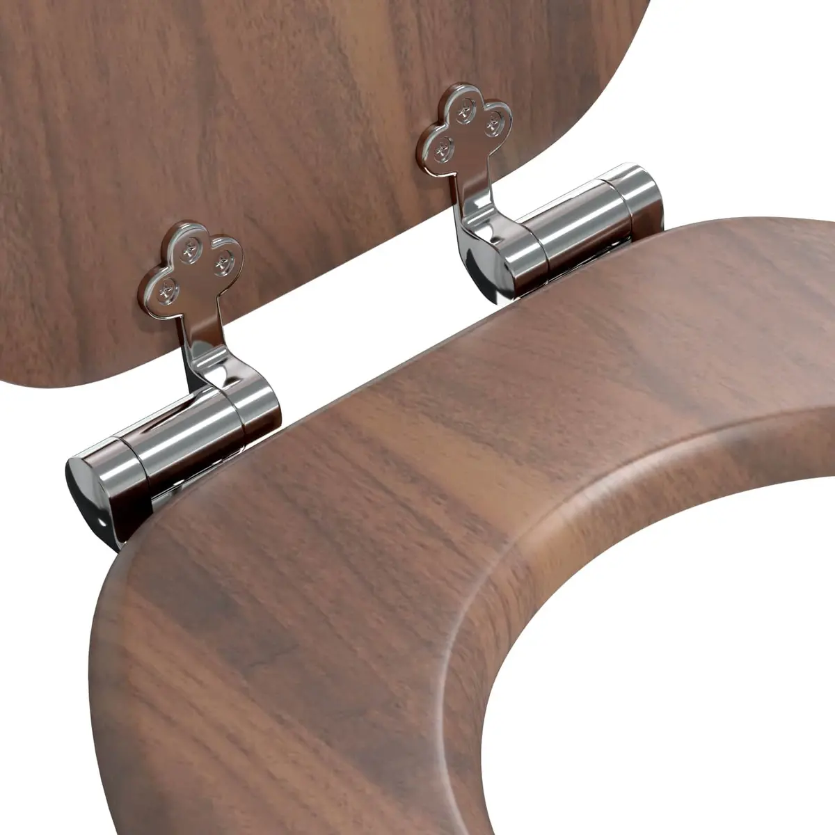 Soft-Close Toilet Seat Brown 44x38cm MDF Quiet Close 2 Pack