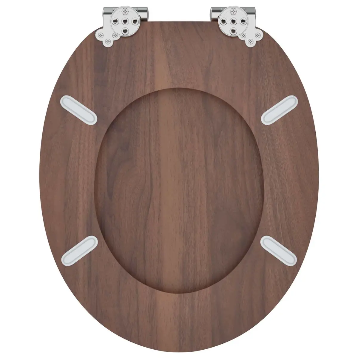 Soft-Close Toilet Seat Brown 44x38cm MDF Quiet Close 2 Pack