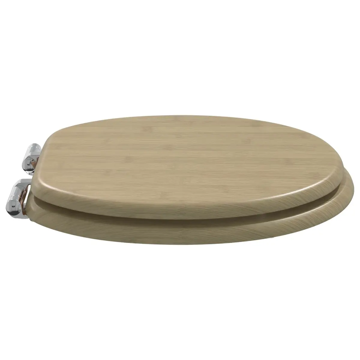 MDF Toilet Seat Soft-Close Brown Standard Size 44 x 38 cm with Non-Slip Bumpers