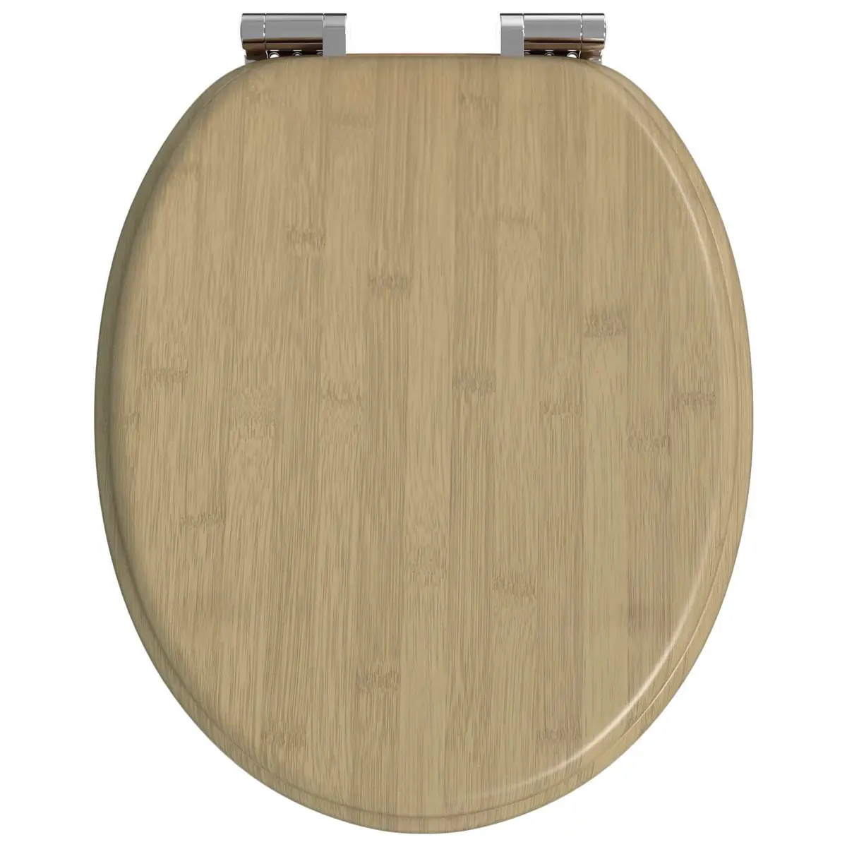 MDF Toilet Seat Soft-Close Brown Standard Size 44 x 38 cm with Non-Slip Bumpers