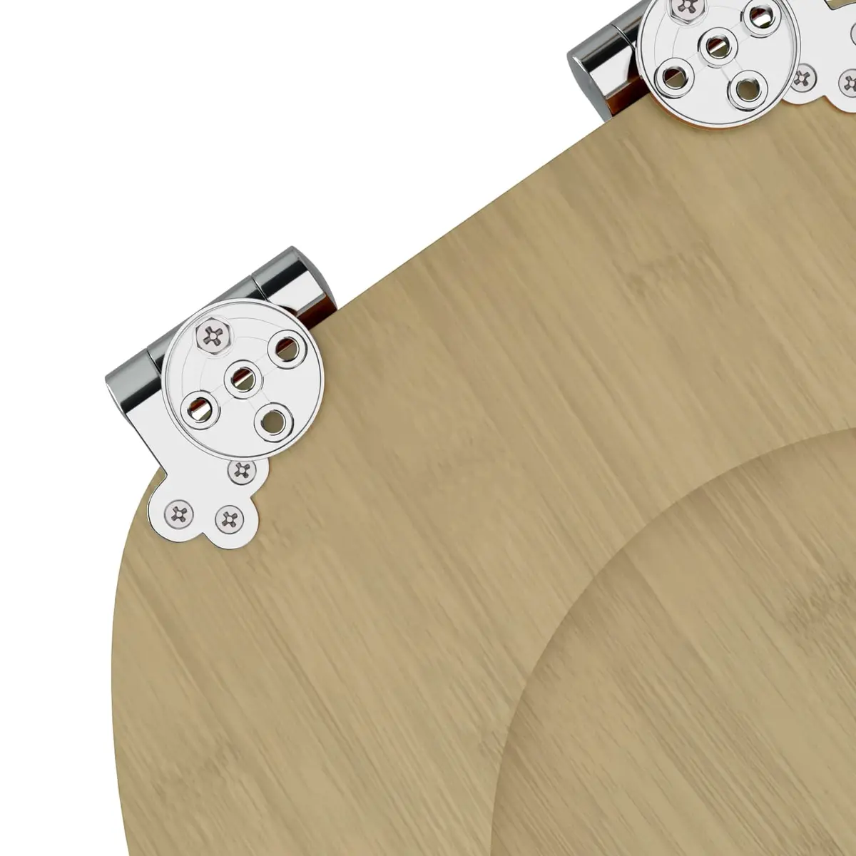 MDF Toilet Seat Soft-Close Brown Standard Size 44 x 38 cm with Non-Slip Bumpers