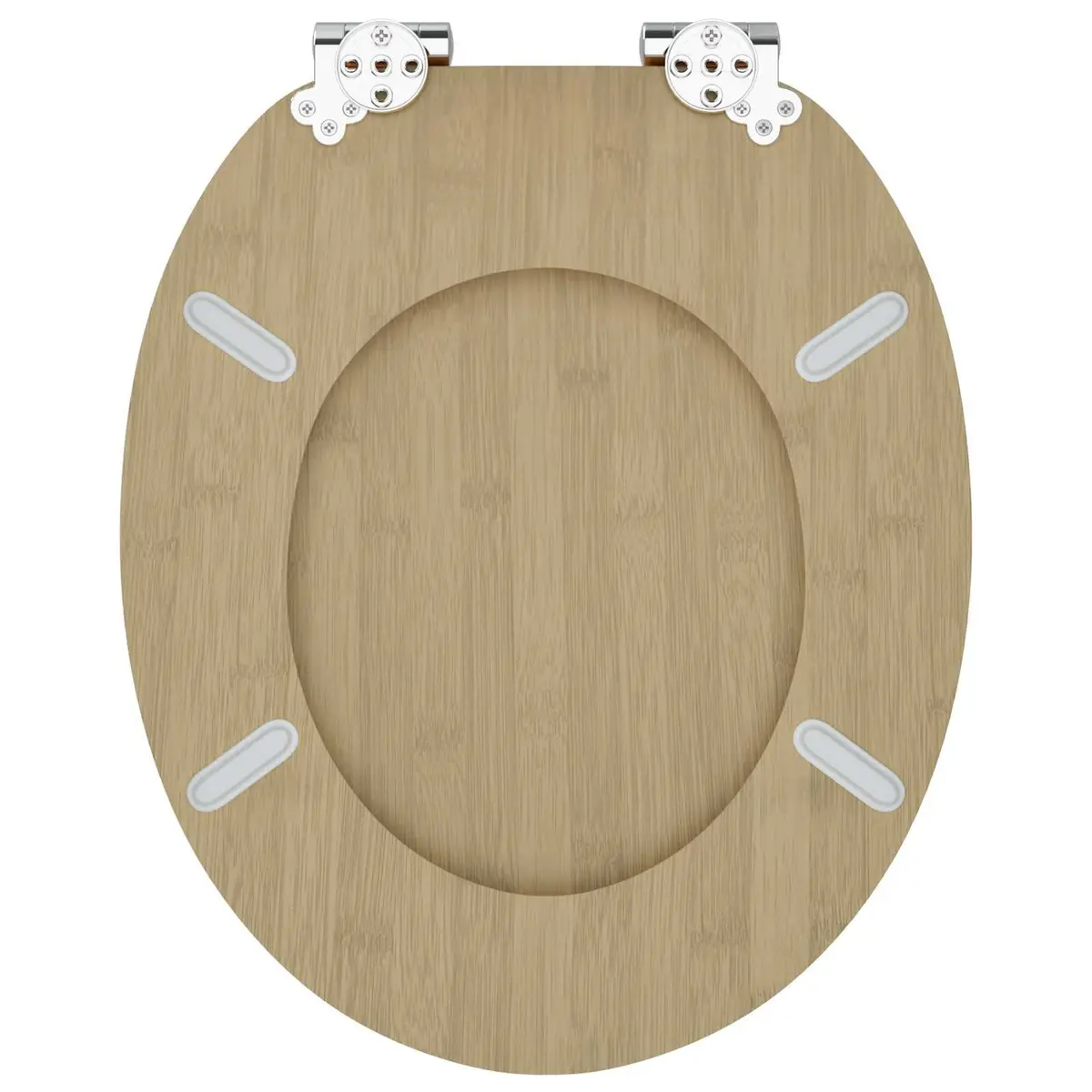 MDF Toilet Seat Soft-Close Brown Standard Size 44 x 38 cm with Non-Slip Bumpers