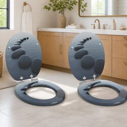 Reliable Grey Toilet Seats with Soft-Close Mechanism