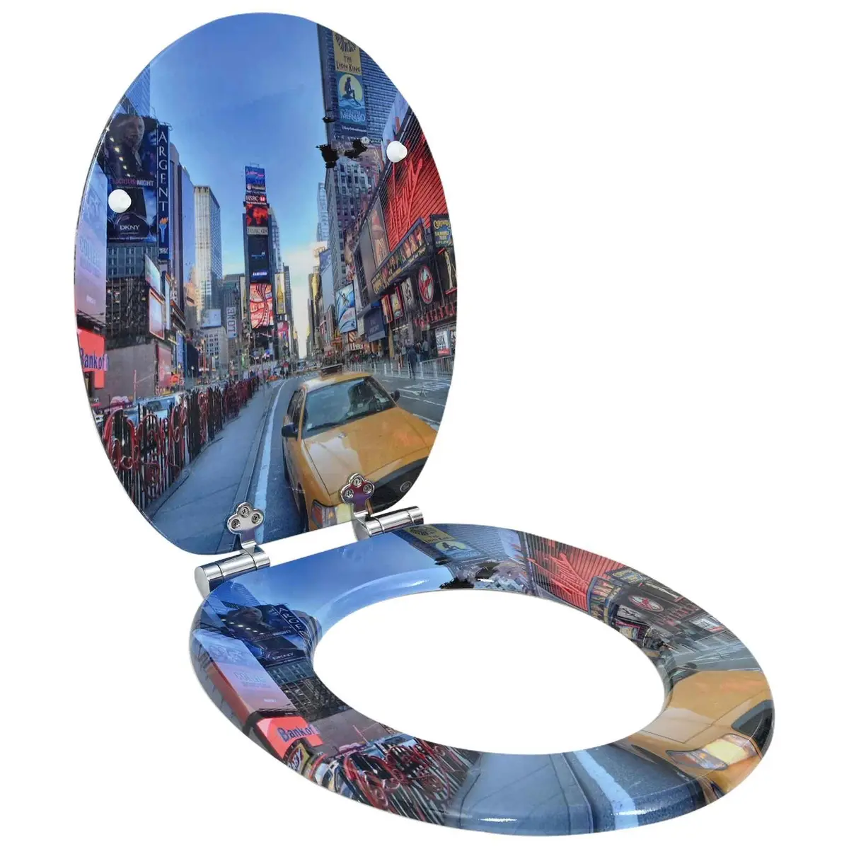 Soft-Close Toilet Seat 2 Pack Standard Fixing 44 x 38 cm Multicolour MDF Board