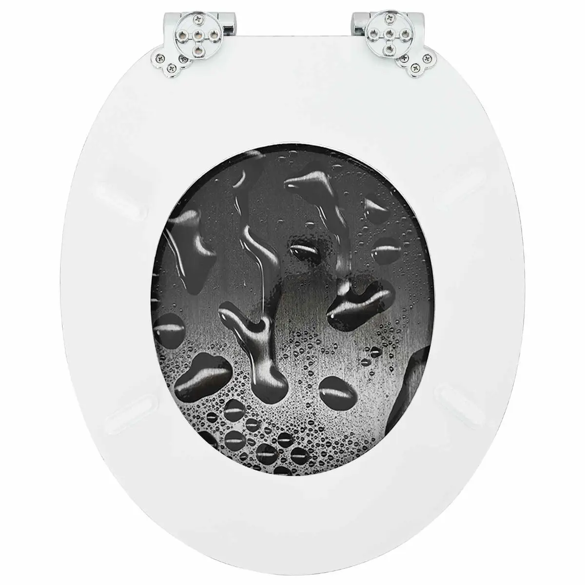 Toilet Seat Soft-Close Grey 44x38cm MDF Board 2 Pack