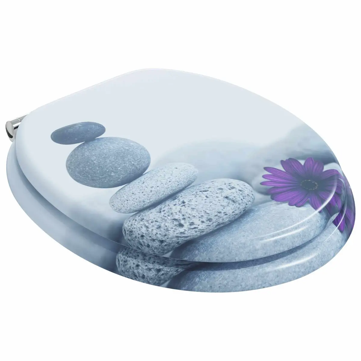 Toilet Seat Soft-Close Grey MDF 44 x 38 cm Bathroom Fixture 2 Pack