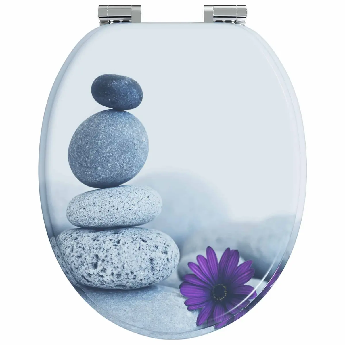 Toilet Seat Soft-Close Grey MDF 44 x 38 cm Bathroom Fixture 2 Pack
