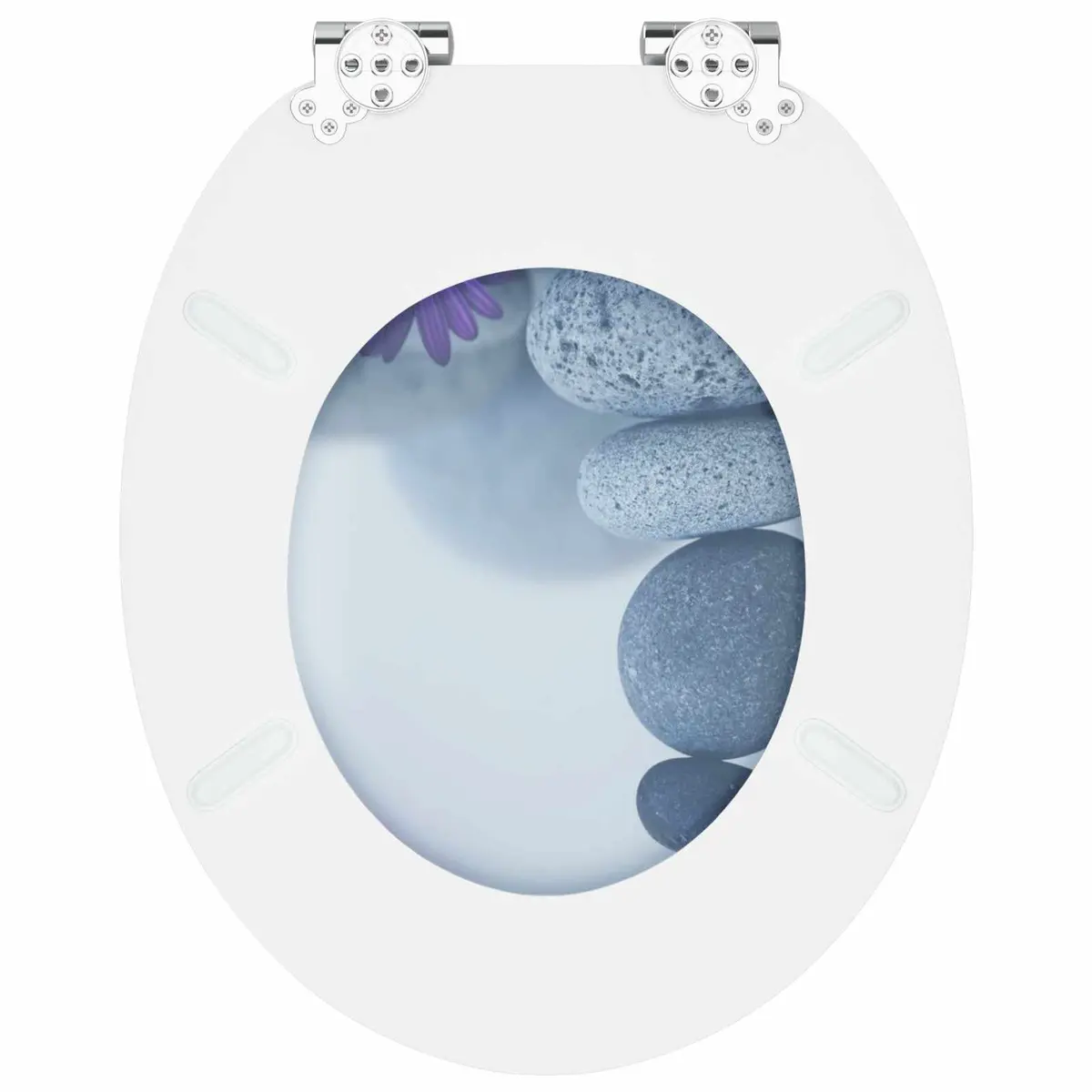 Toilet Seat Soft-Close Grey MDF 44 x 38 cm Bathroom Fixture 2 Pack