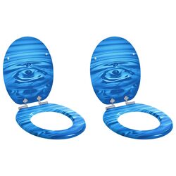 Reliable and Practical Blue Soft-Close Toilet Seat Set