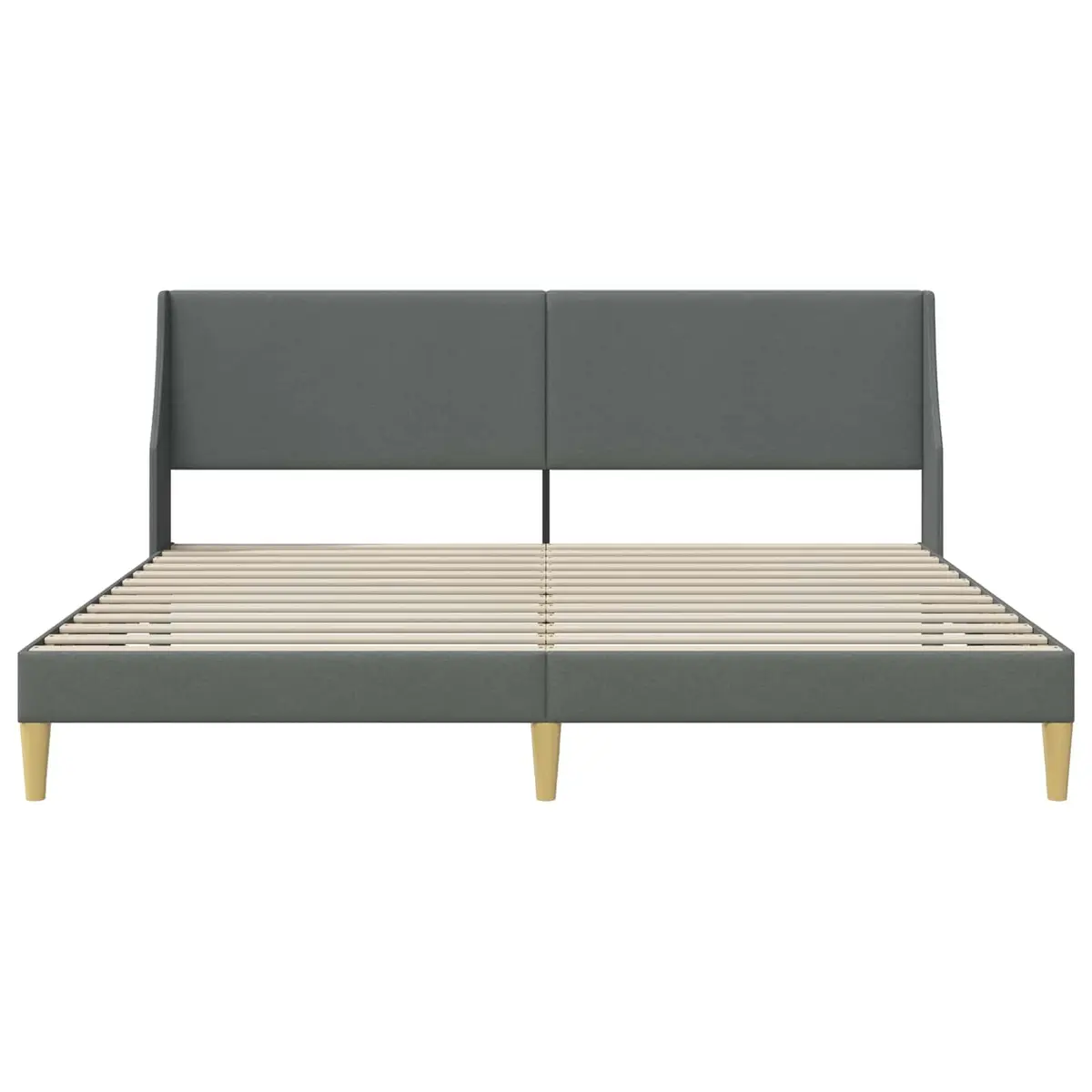 Bed Frame Dark Grey Fabric Headboard 180 x 200 cm Modern Bedroom Furniture