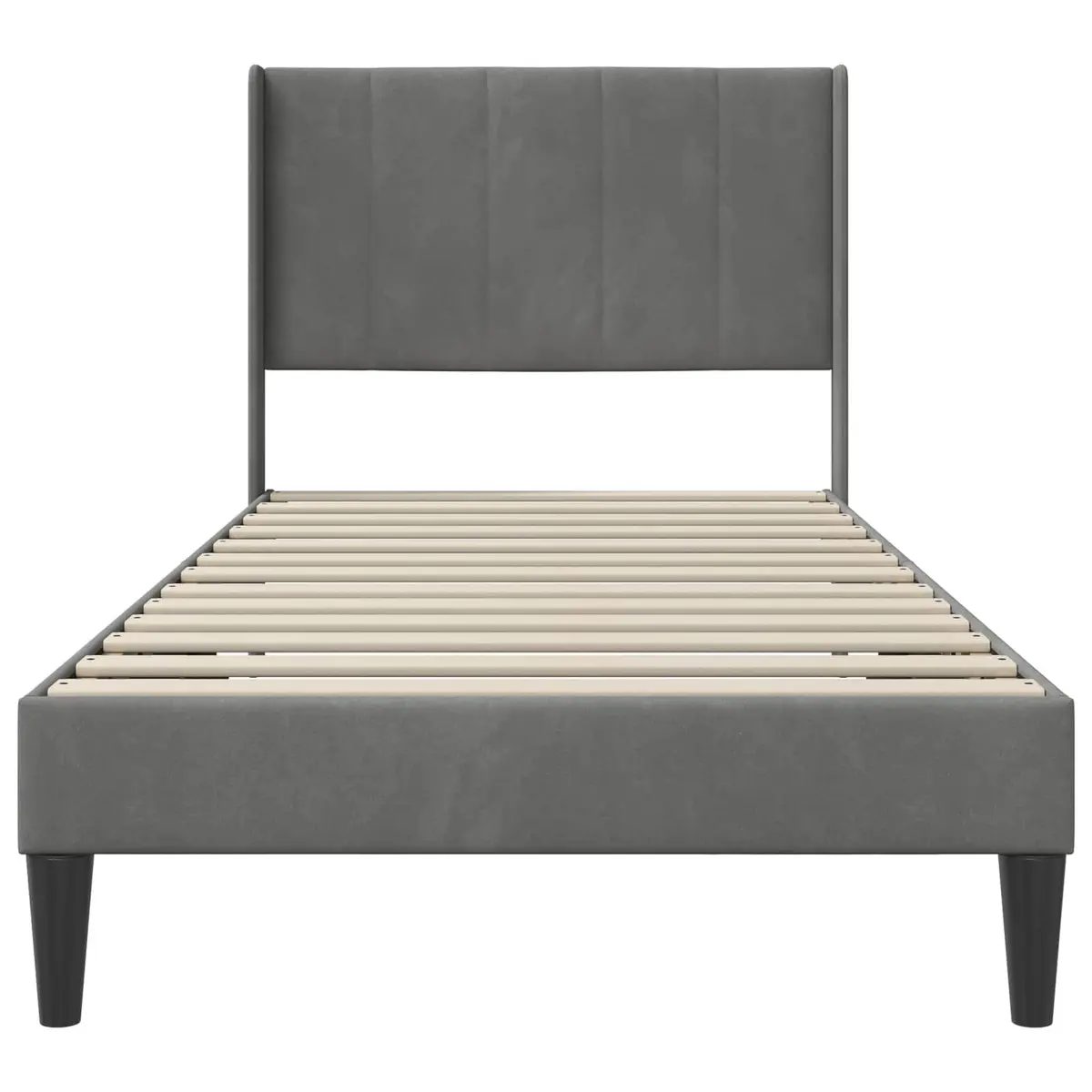 Dark Grey Velvet Bed Frame 90 x 190 cm