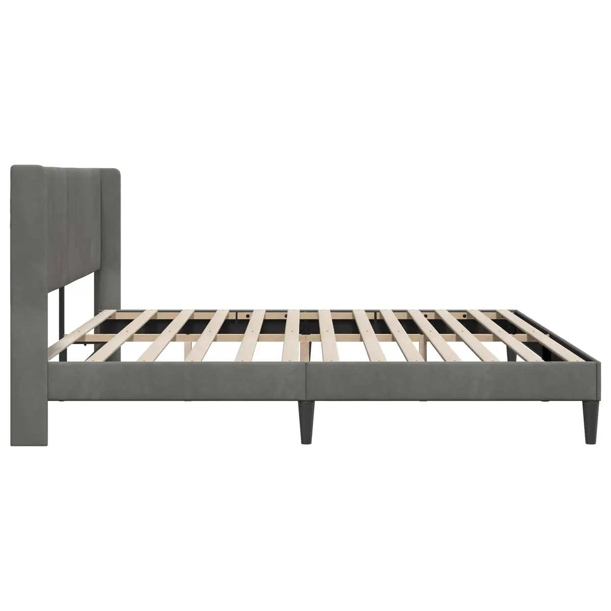 Bed Frame with Velvet Headboard