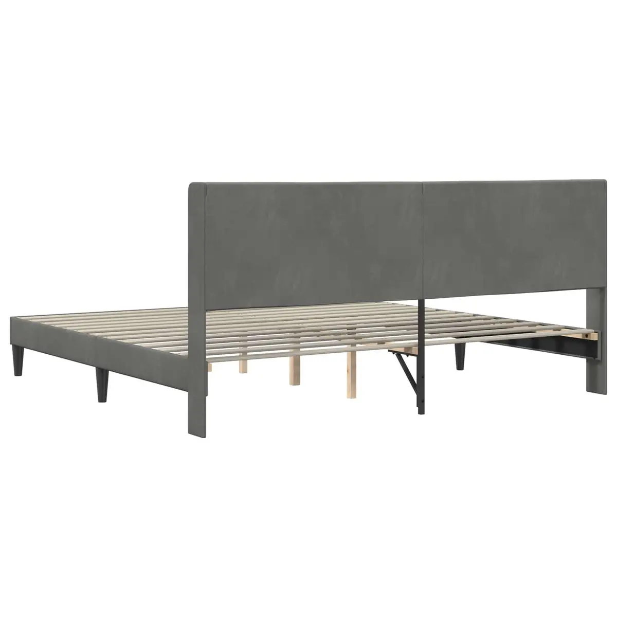 Bed Frame with Velvet Headboard