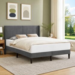Warm and Welcoming Dark Grey Velvet Bed Frame for Your Home