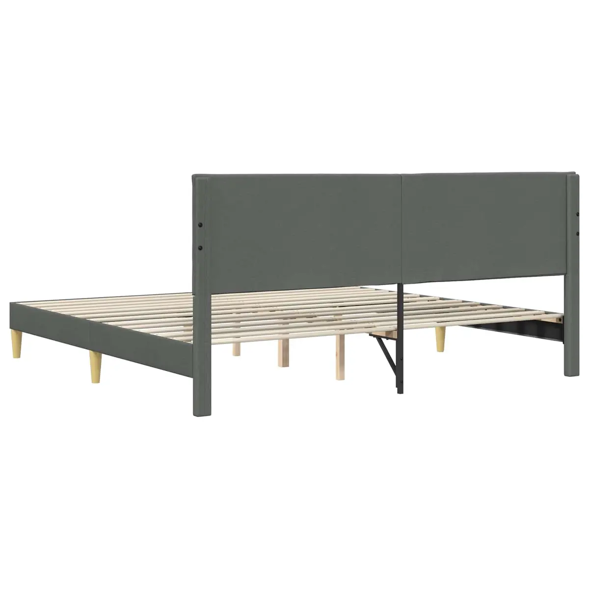 Bed Frame with Fabric Headboard Dark Grey 180 x 200 cm Modern Bedroom Furniture