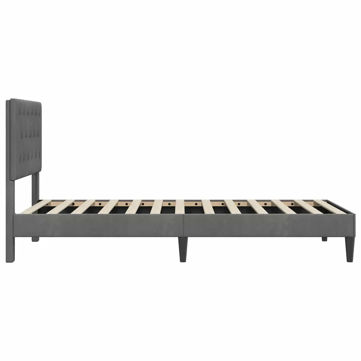 Bed Frame Velvet Headboard 90 x 190 cm Dark Grey