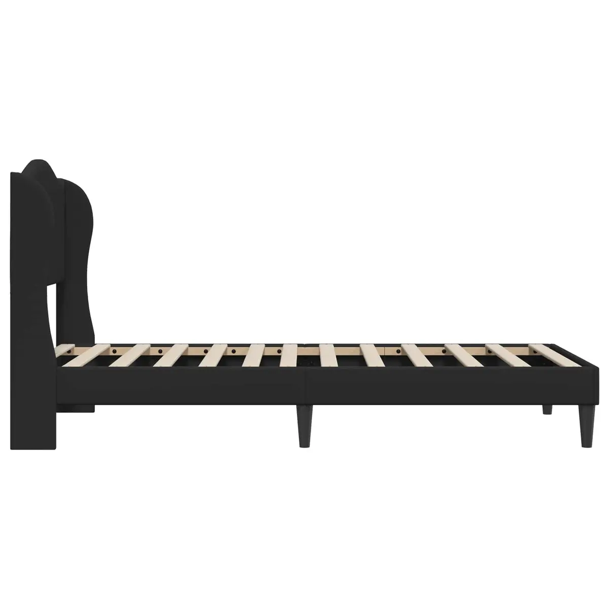Bed Frame with Headboard Black 90 x 190 cm Modern Bedroom Furniture