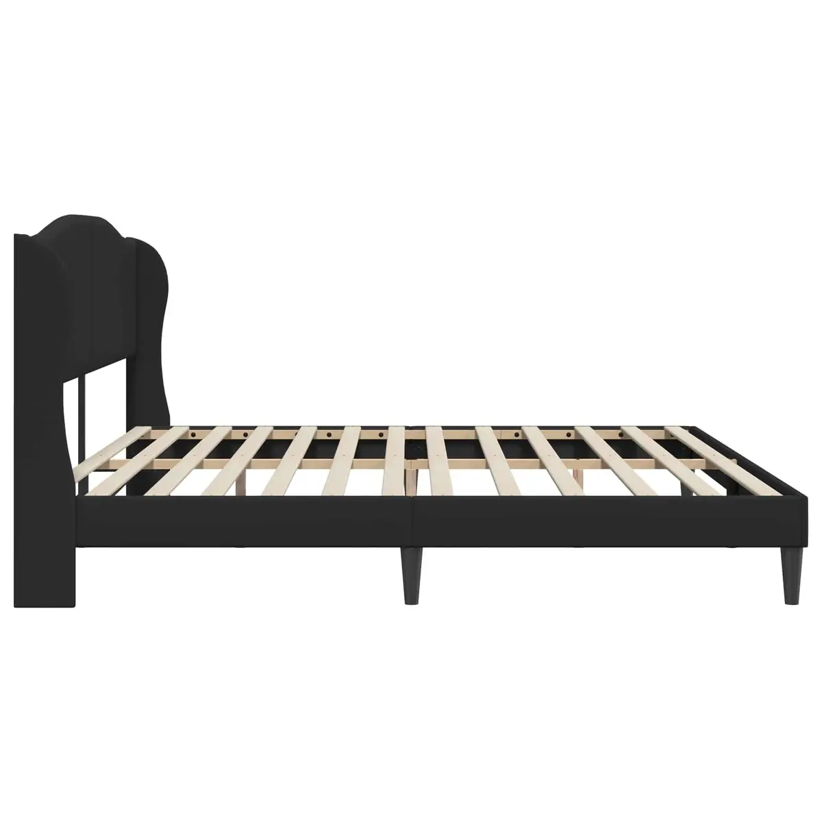 Bed Frame with Headboard Black 180 x 200 cm Faux Leather Modern Design