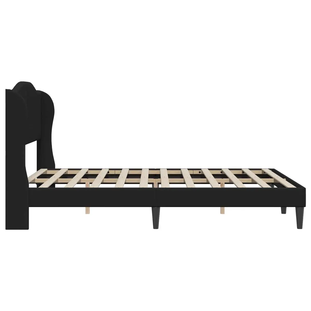 Bed Frame Black Faux Leather Modern Bedroom Furniture 137x190cm