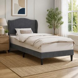 Dark Grey Velvet Bed Frame 90 x 190 cm: Practical Comfort and Style