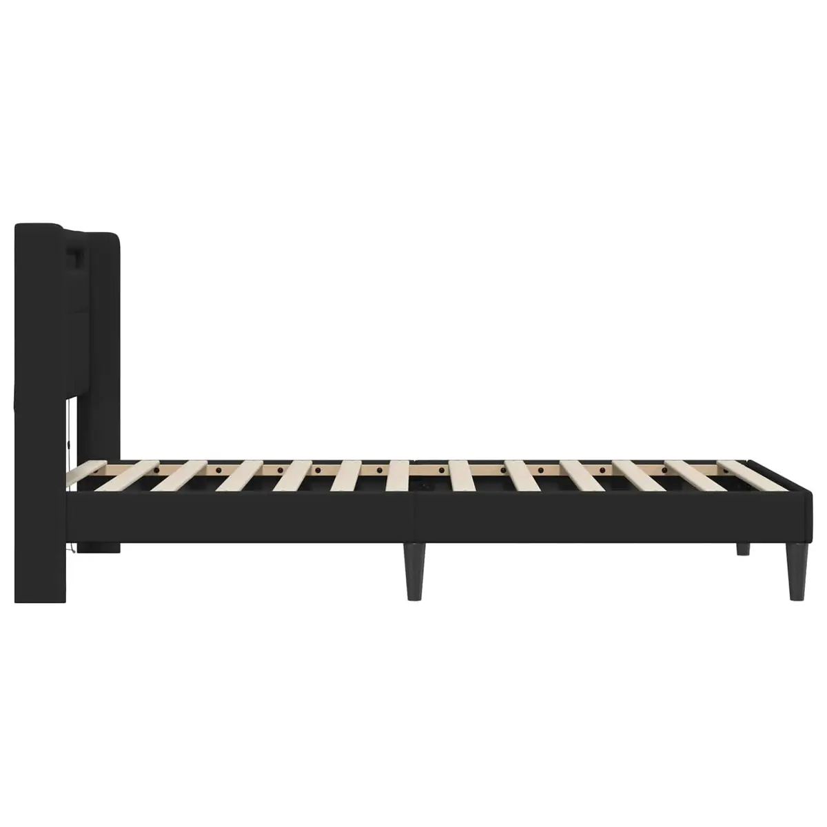 Bed Frame with LED Strip Lights Black 90 x 190 cm Faux Leather Modern Design