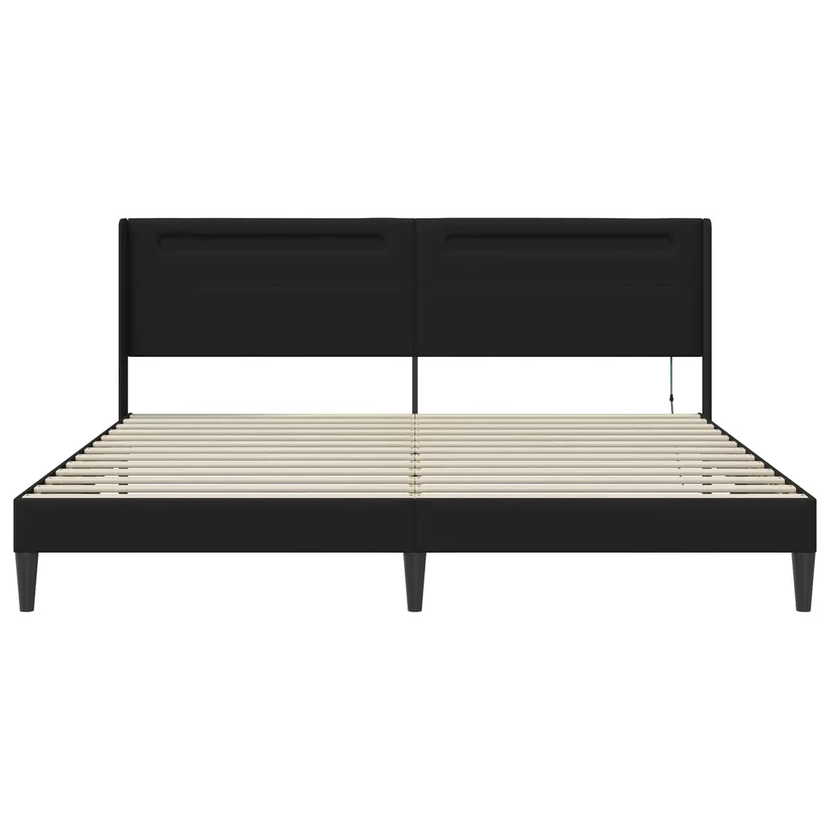 Black Bed Frame with Integrated LED Strip Lights