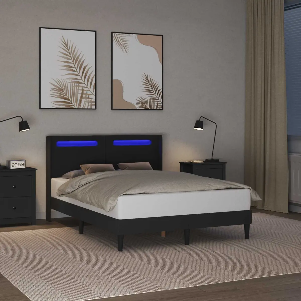 Bed Frame with LED Lighting