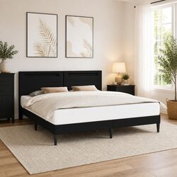 Cozy Up with a Black Faux Leather Bed Frame