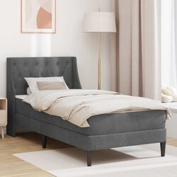 Reliable Grey Velvet Bed Frame with Mattress for Your Comfort