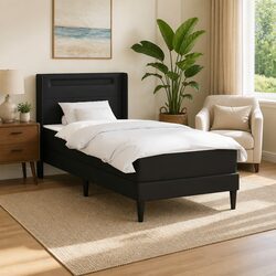 Reliable Black Bed Frame with Mattress for Comfort