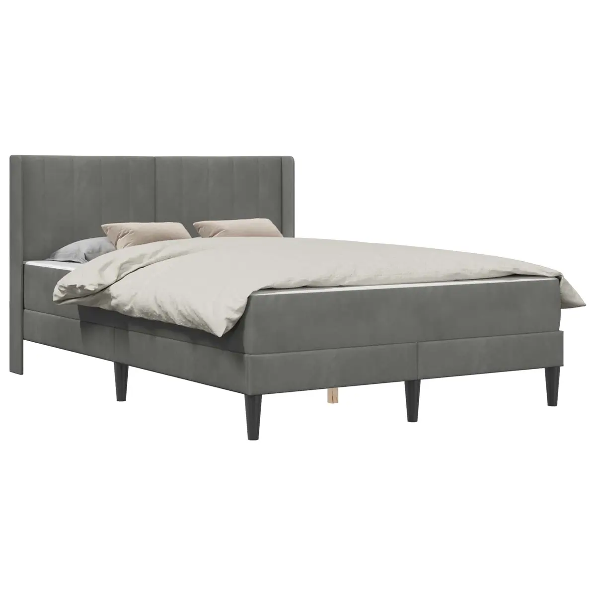 Dark Grey Bed Frame and Mattress Set