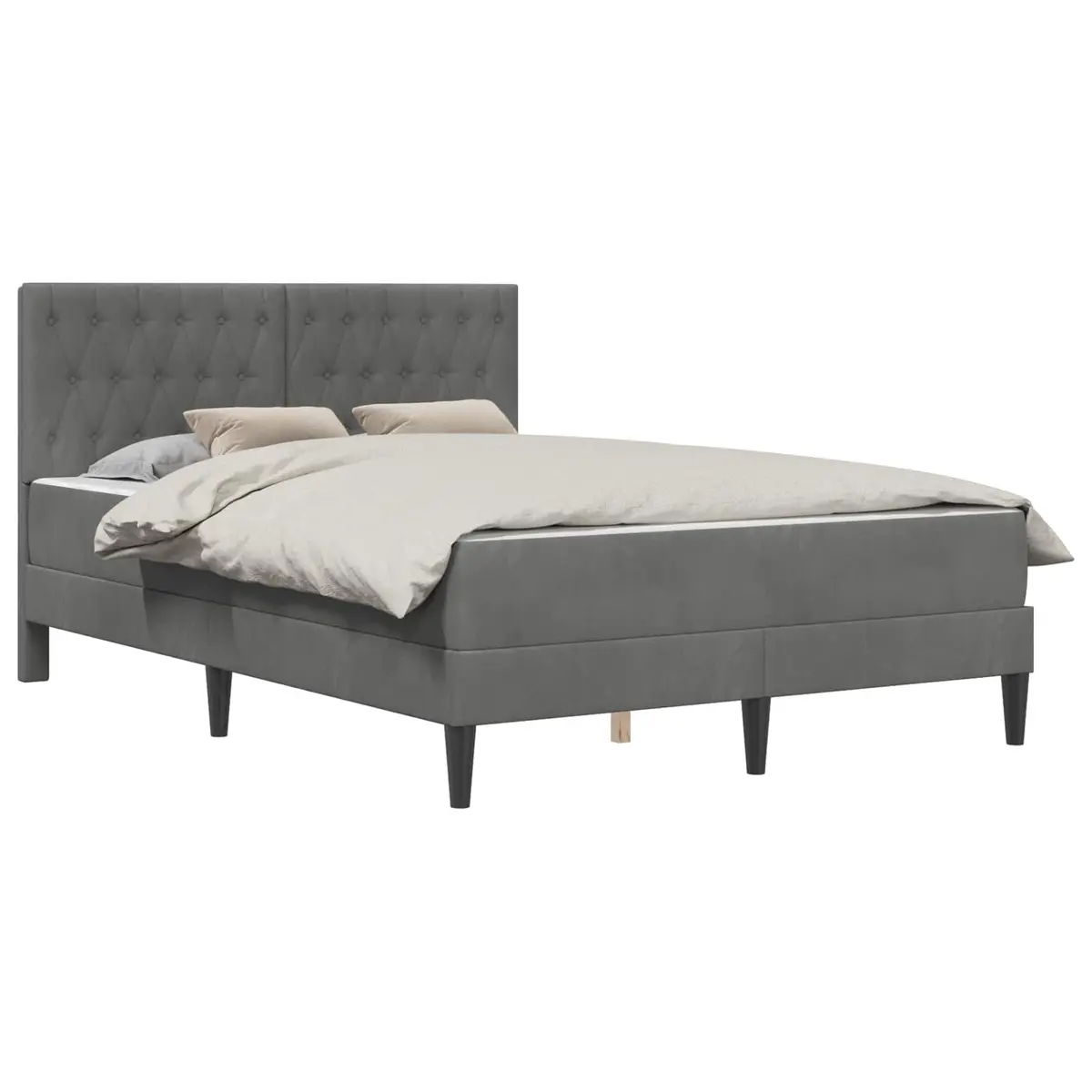 Dark Grey Bed Frame with Mattress Set