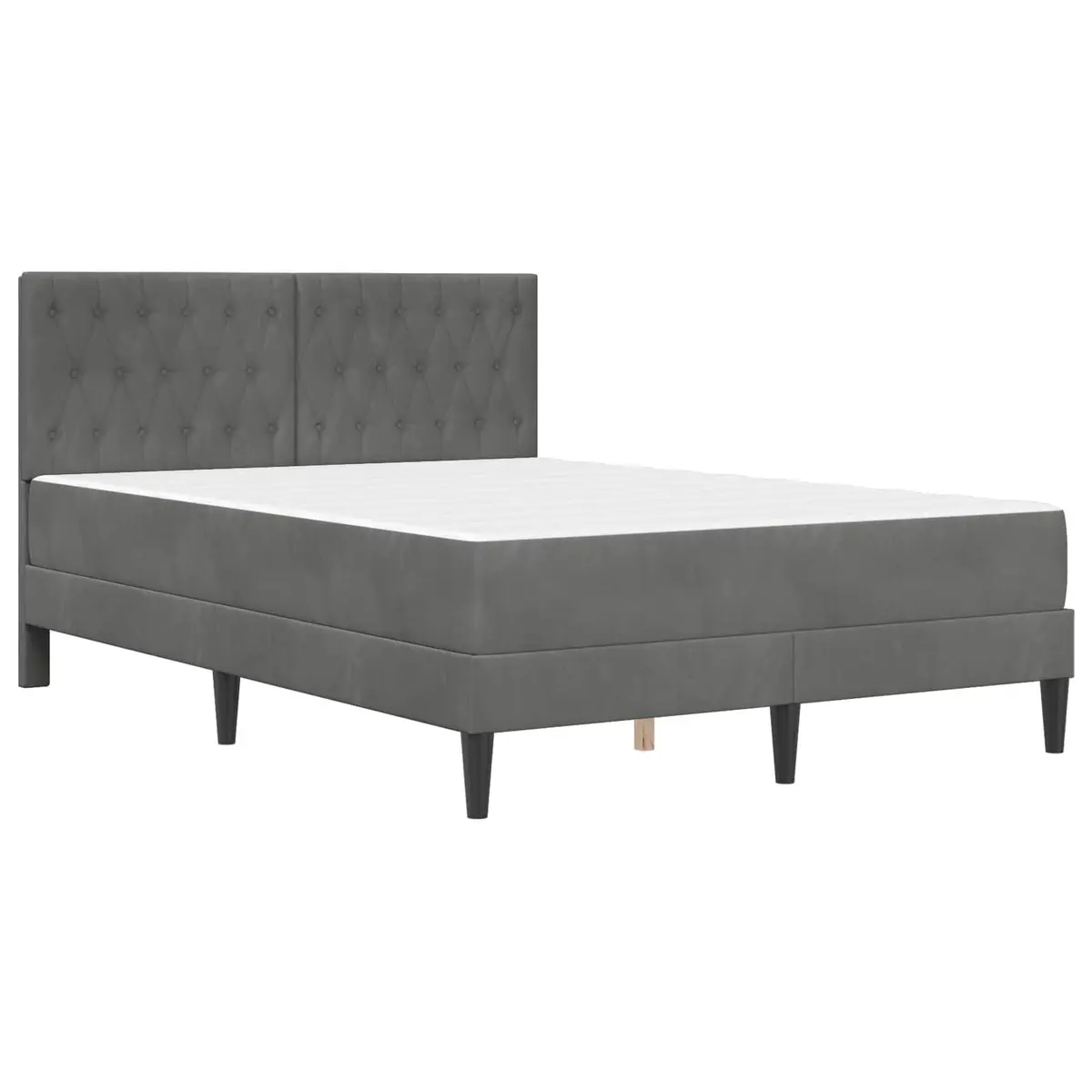 Dark Grey Bed Frame with Mattress Set