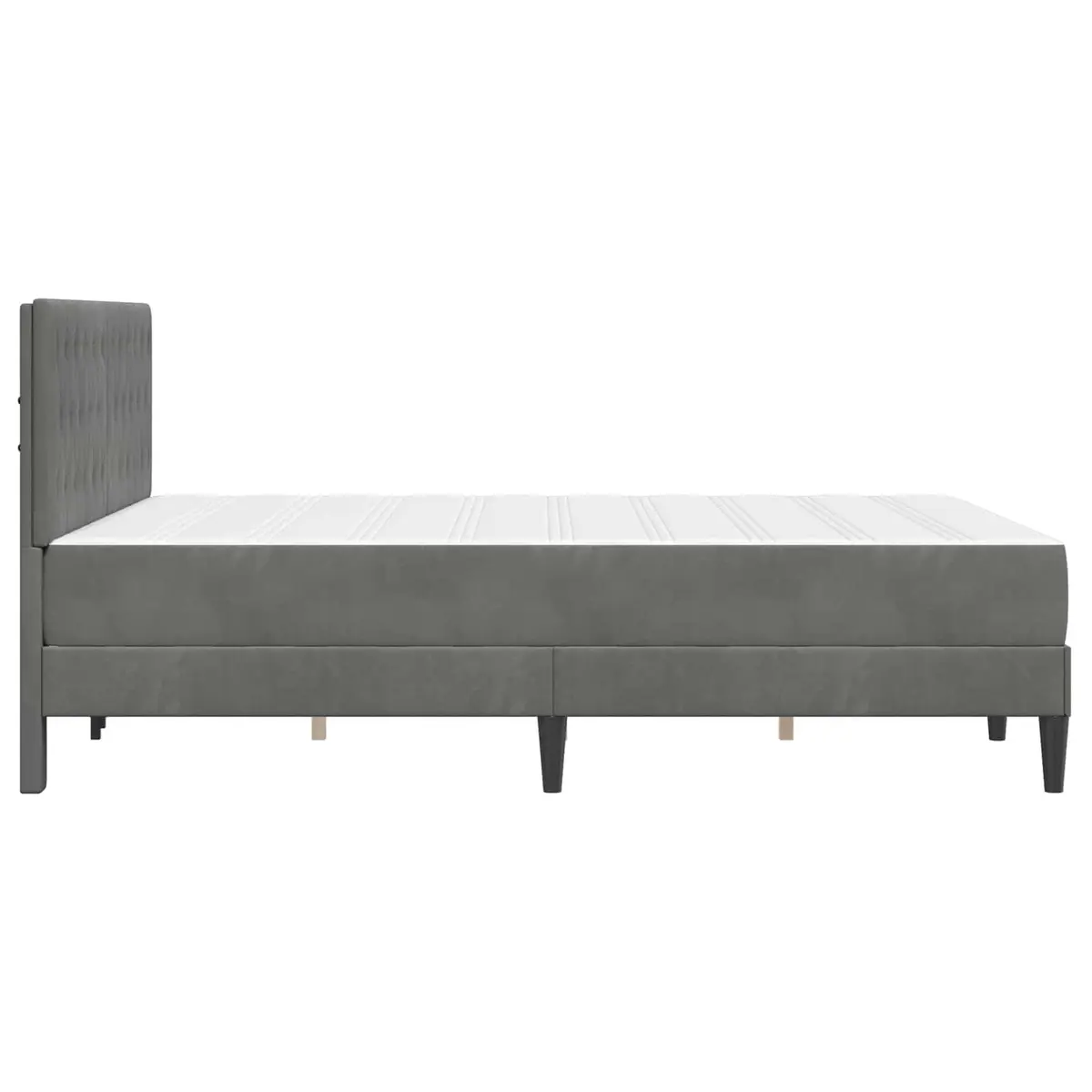 Dark Grey Bed Frame with Mattress Set