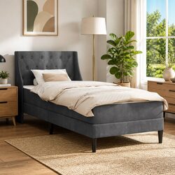 Comfortable Velvet Bed Frame with Mattress for Value