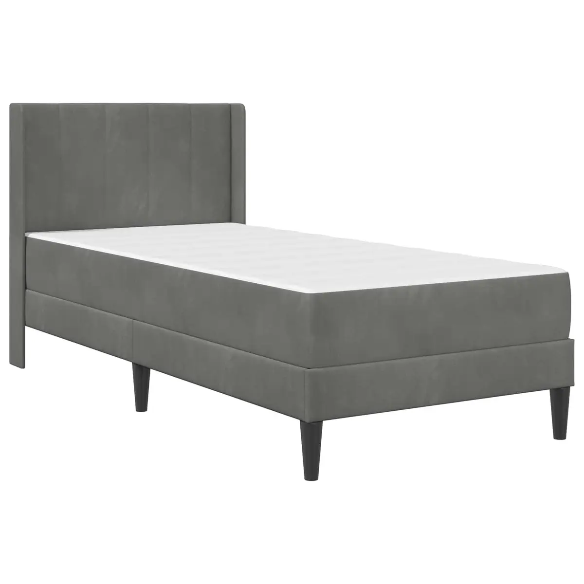 Bed Frame with Mattress Grey 107 x 203 cm Modern Bedroom Furniture Plywood
