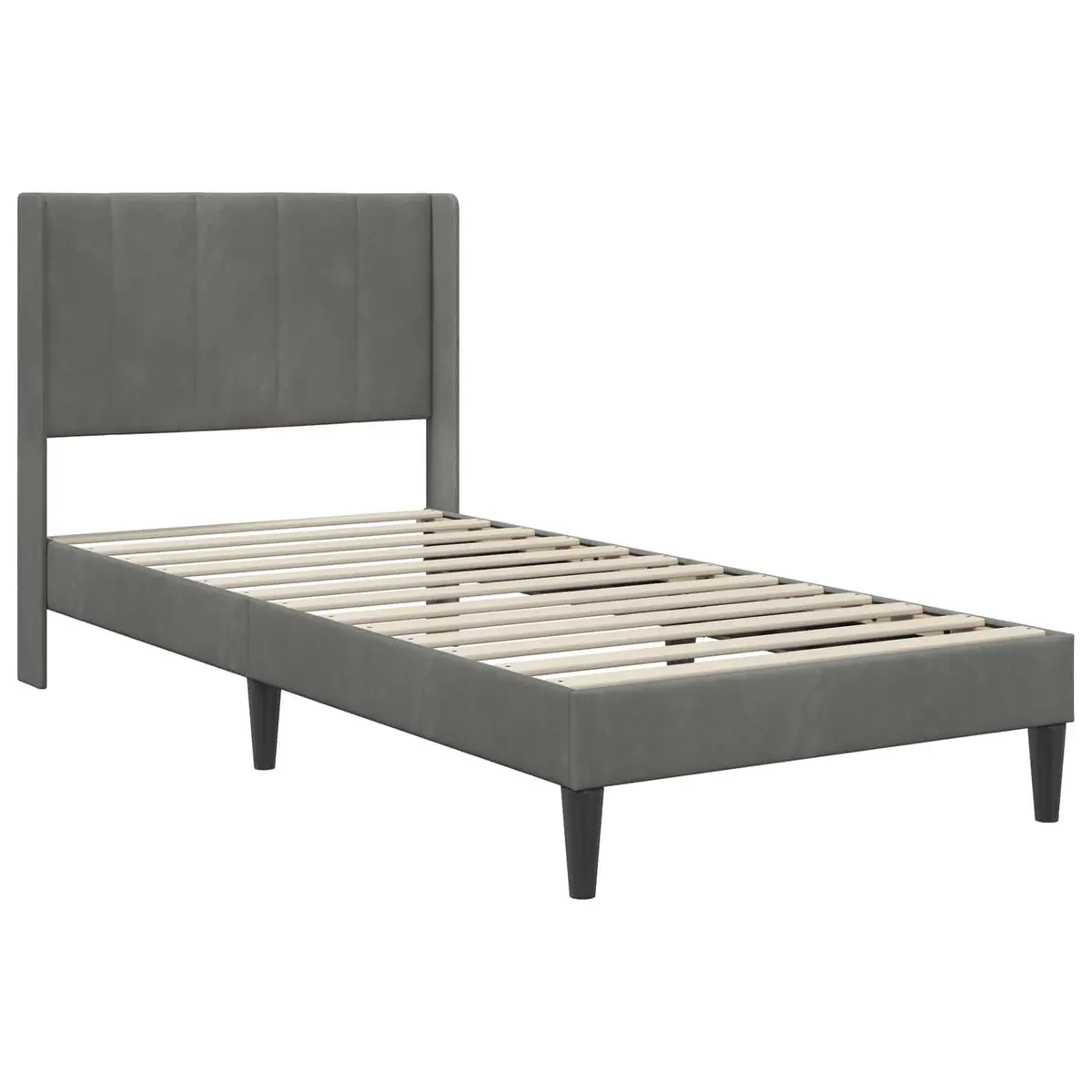 Bed Frame with Mattress Grey 107 x 203 cm Modern Bedroom Furniture Plywood