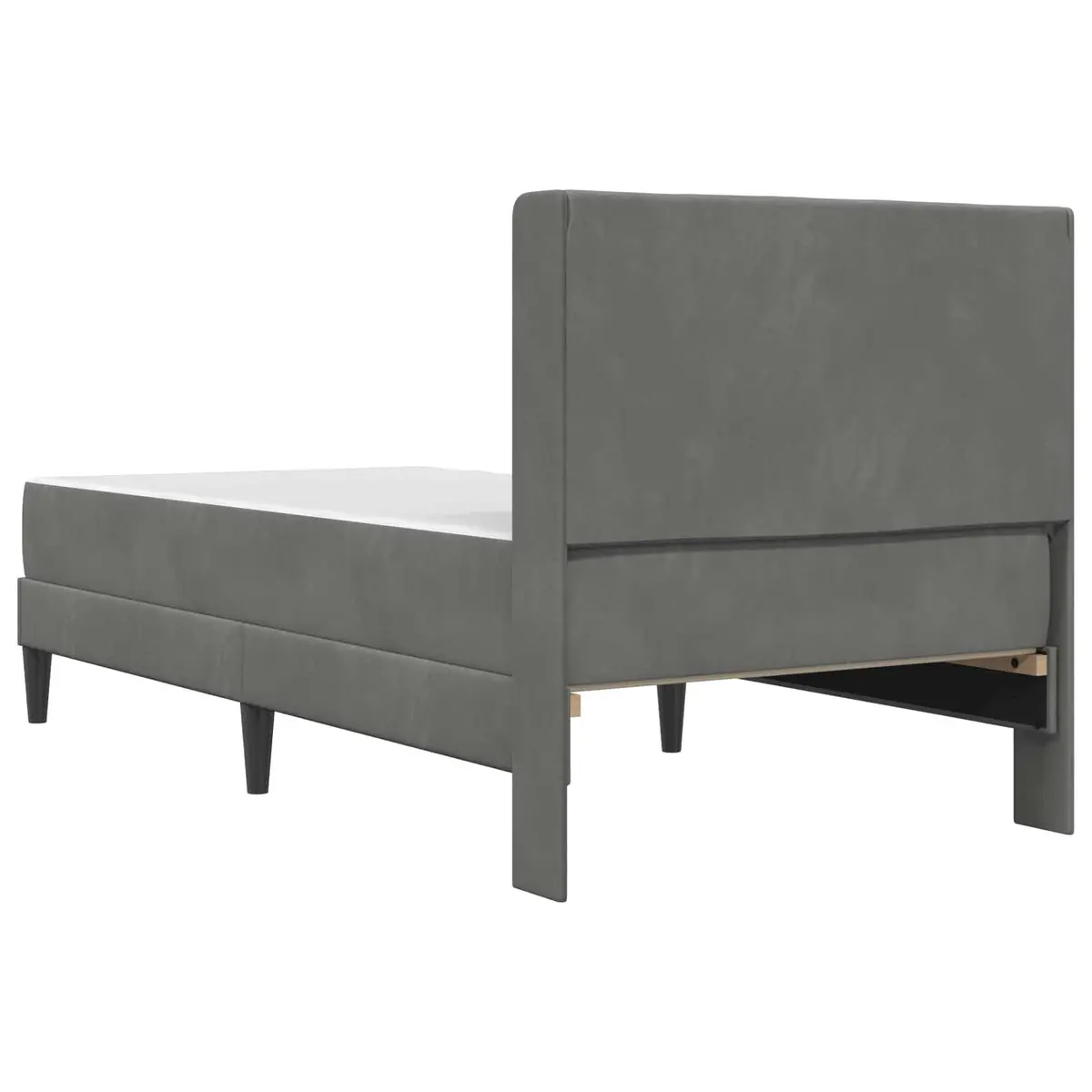 Bed Frame with Mattress Grey 107 x 203 cm Modern Bedroom Furniture Plywood