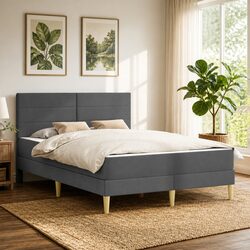 Grey Bed Frame with Mattress: Practical and Comfortable